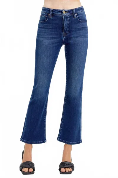 Risen Women's Imelda High Rise Crop Bootcut Jeans In Dark Wash In Blue
