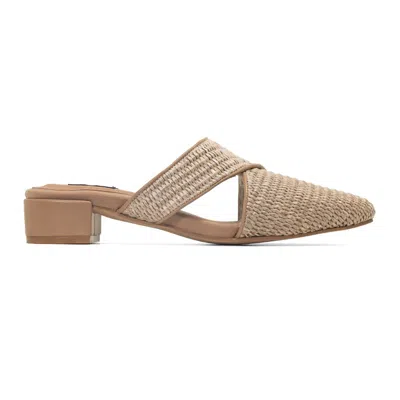Roam Raffia Mule Heel In Natural In Multi
