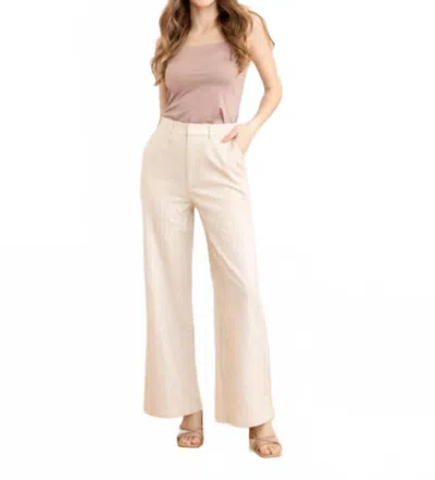 Allie Rose Coastal Crinkle Pant In Beige In Neutral