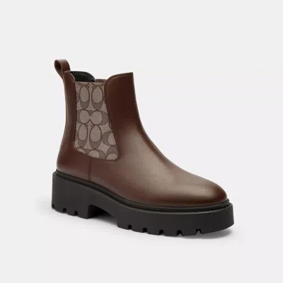 Coach Outlet Lucy Chelsea Boot With Signature Polyester In Brown