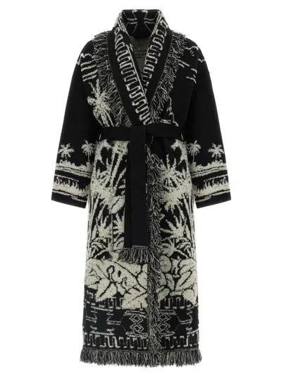Alanui 'palm Grove Tales' Coat In Black