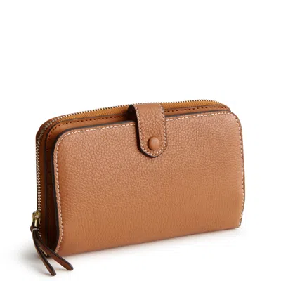 Vera Bradley Outlet Leather Large Tab Wallet In Brown