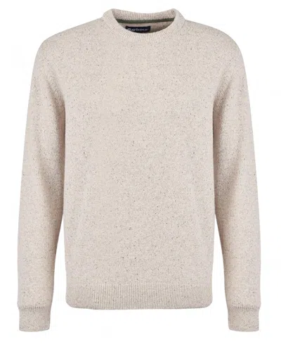 Barbour Essential Tisbury Sweater With Relaxed Fit In Neutral