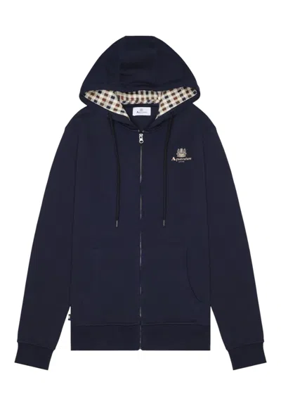 Aquascutum Men's Sweatshirt  Icon Sw001 11 Navy In Blue