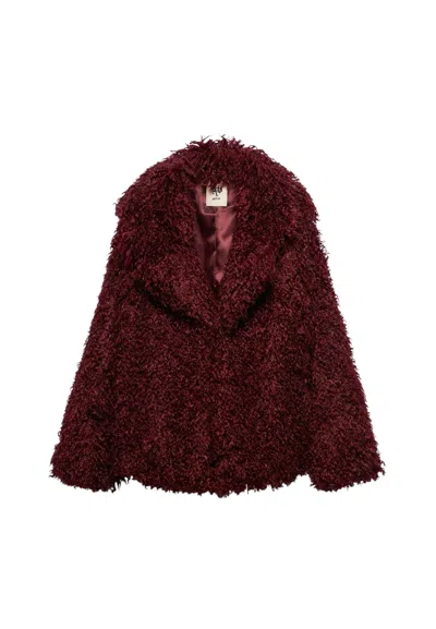 Aniye By Curly-effect Faux-fur Jacket In Burgundy
