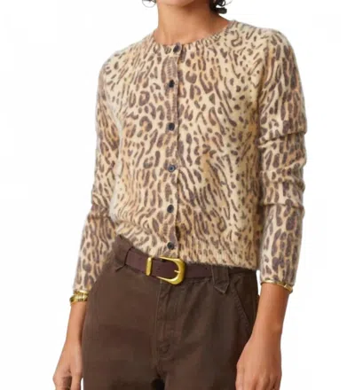 Suncoo Gacia Cardigan In Beige Leopard In Brown