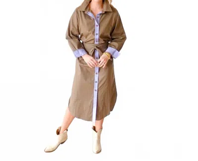 Caryn Lawn Dani Dress In Forest/lavender In Brown