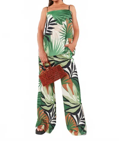 Show Me Your Mumu Vince Wide Leg Pants In Caribbean Palms Luxe Satin In Multi
