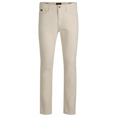 Hugo Boss Delaware Slim-fit Jeans In Soft Stretch Denim In Neutral