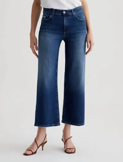 Ag Saige Mid Rise Ankle Wide Leg Jeans In Blue