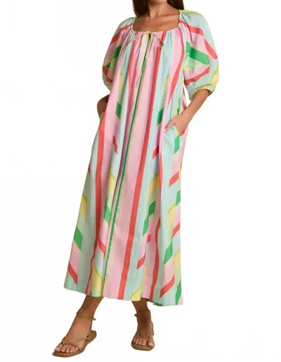 Fantastic Fawn Poplin Striped Maxi Dress In Multi In Multi