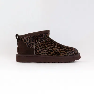 Ugg Women's Classic Ultra Mini Caspian Boot In Burnt Cedar In Animal Print