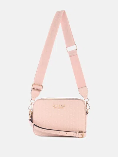 Guess Factory Eldoria Logo Camera Crossbody In Pink