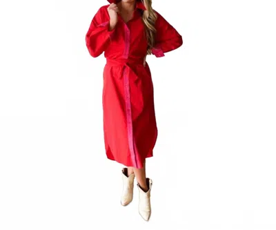 Caryn Lawn Cl Dani Dress In Red In Multi