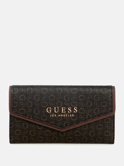 Guess Factory Kiran Logo Slim Clutch Wallet In White