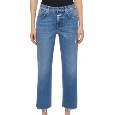 Closed Milo Slim Fit Crop Straight Leg Jeans In Blue