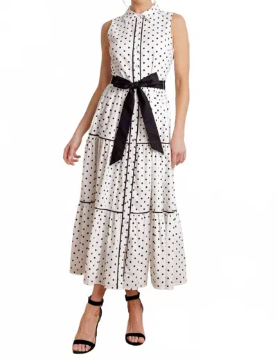 Flying Tomato Dorthy Dotted Midi Dress In White In White