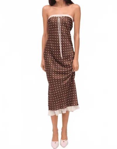 For Love & Lemons Daisy Mae Polka-dot Ribbon Midi Dress In Multi