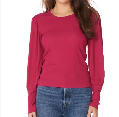 Bobi Long Sleeve Crewneck Tee In Berries In Multi
