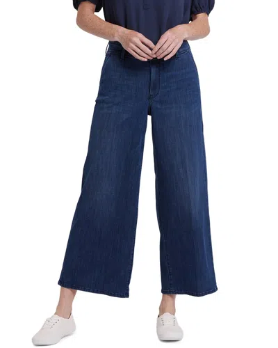 Nydj Mona High Rise Wide Leg Trouser Ankle Jeans In Ibiza Blues In Animal Print