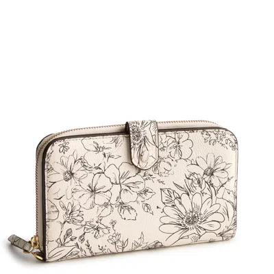 Vera Bradley Outlet Leather Large Tab Wallet In Gray