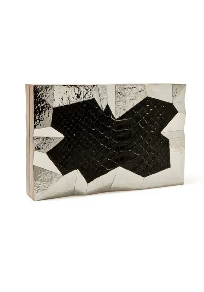 Emm Kuo Women's Abrolhos Clutch Bag In Silver / Black In Multi