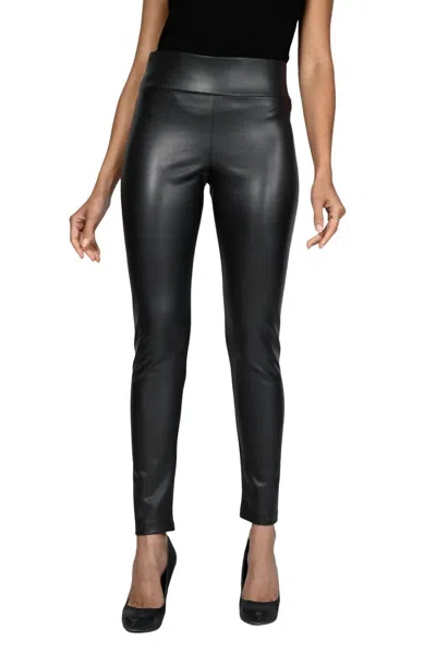 Frank Lyman Faux Leather Leggings In Toffee In Black