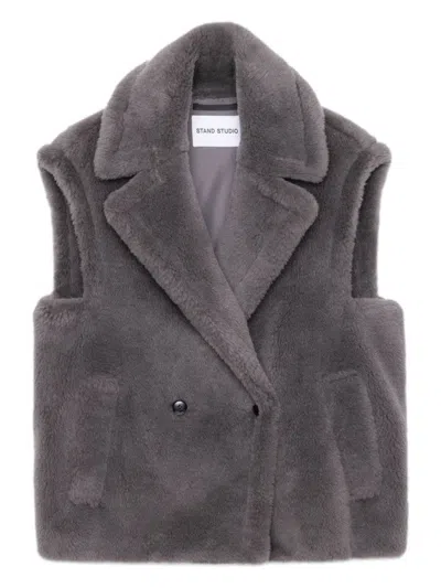 Stand Studio Structured Grey Jacket With Classic Silhouette In Multi