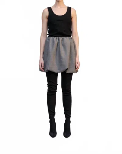 Herskind Evans Mini Balloon Skirt In Dark Grey In Black