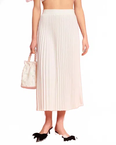 Ghospell Carolina Pleated Midi Skirt In Ivory In White