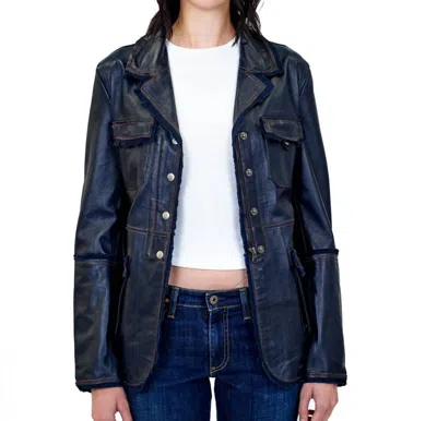 Jakett Meryl Vintage Leather Jacket In Midnight In Blue
