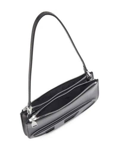 Diesel 1dr 20. Twin Shoulder Bag In Black Leather