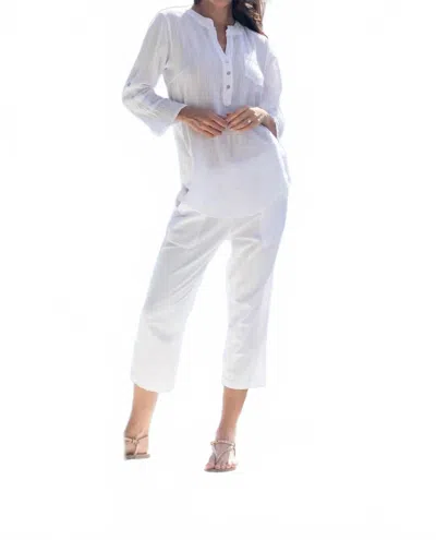 Cotton Natural Thai Slit Pants In White In White