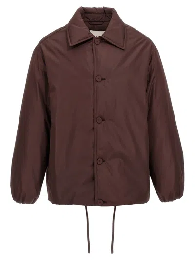 Jil Sander 'collared Drawstring Elasticated Cuffs Jacket' In Brown