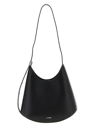 Jil Sander Small Shoulder Bag Studded Bottom In Black