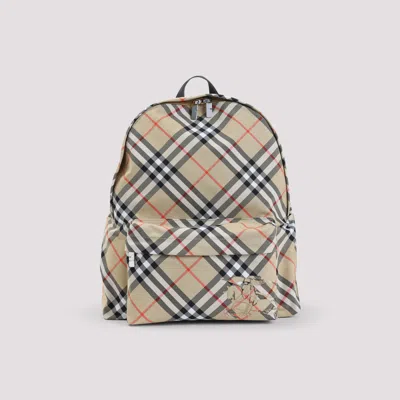 Burberry Check Pattern Backpack With Front Pocket In Multi