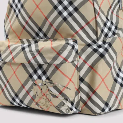 Burberry Check Pattern Backpack With Front Pocket In Multi
