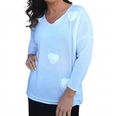 Charlie B Sassy Top With Heart Applique In White In White