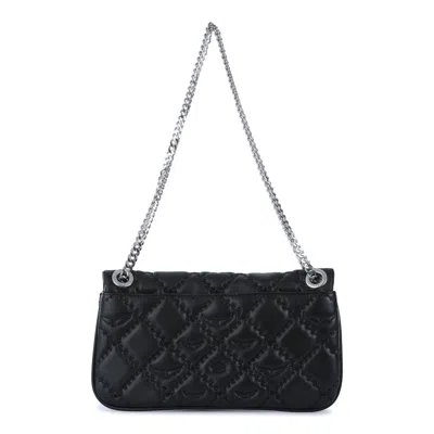 Zadig & Voltaire Rectangular Quilted Shoulder Bag With Chain Strap In Black