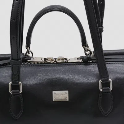 Dolce & Gabbana Calf Leather Shoulder Bag Vittoria Model In Black