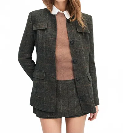 Favorite Daughter The Spencer Jacket In Mocha Plaid In Gray