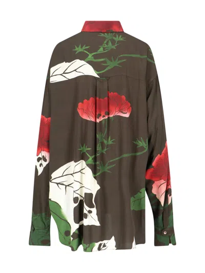 Our Legacy Floral Print Long Sleeve Casual Top In Multi