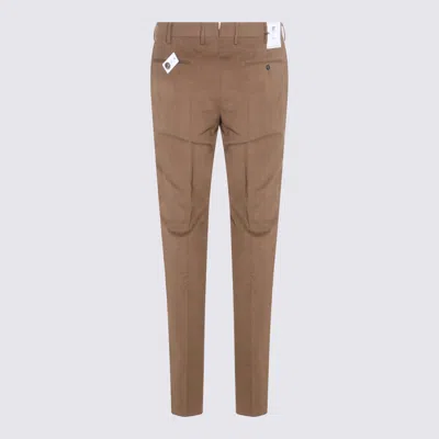 Pt Torino Slim Fit Trousers With Pockets And Loops In Brown
