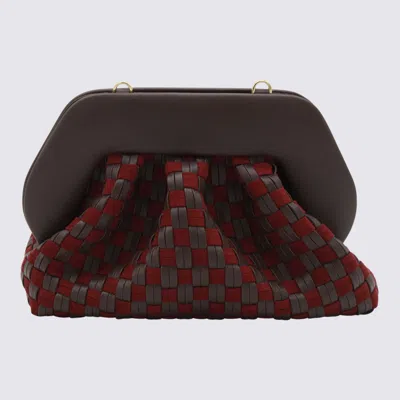 Themoirè Woven Clutch Bag Structured Frame In Black