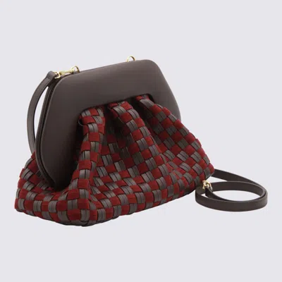 Themoirè Woven Clutch Bag Structured Frame In Black