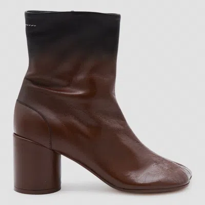 Mm6 Maison Margiela Anatomic Block-heel Boots In Brown