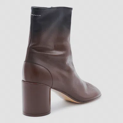 Mm6 Maison Margiela Anatomic Block-heel Boots In Brown