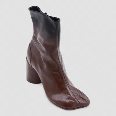 Mm6 Maison Margiela Anatomic Block-heel Boots In Brown