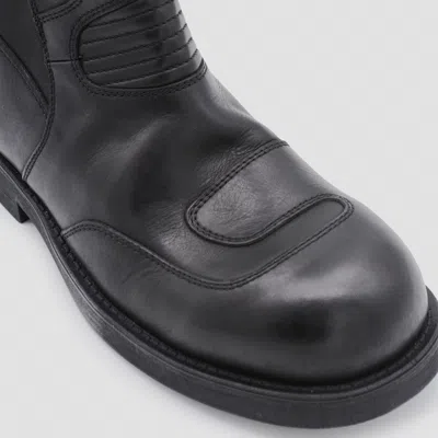 Mm6 Maison Margiela Leather Biker Boot In Black