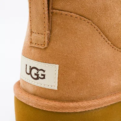 Ugg Classic Ultra Mini Low Heels Ankle Boots In Leather Color Suede In Multi